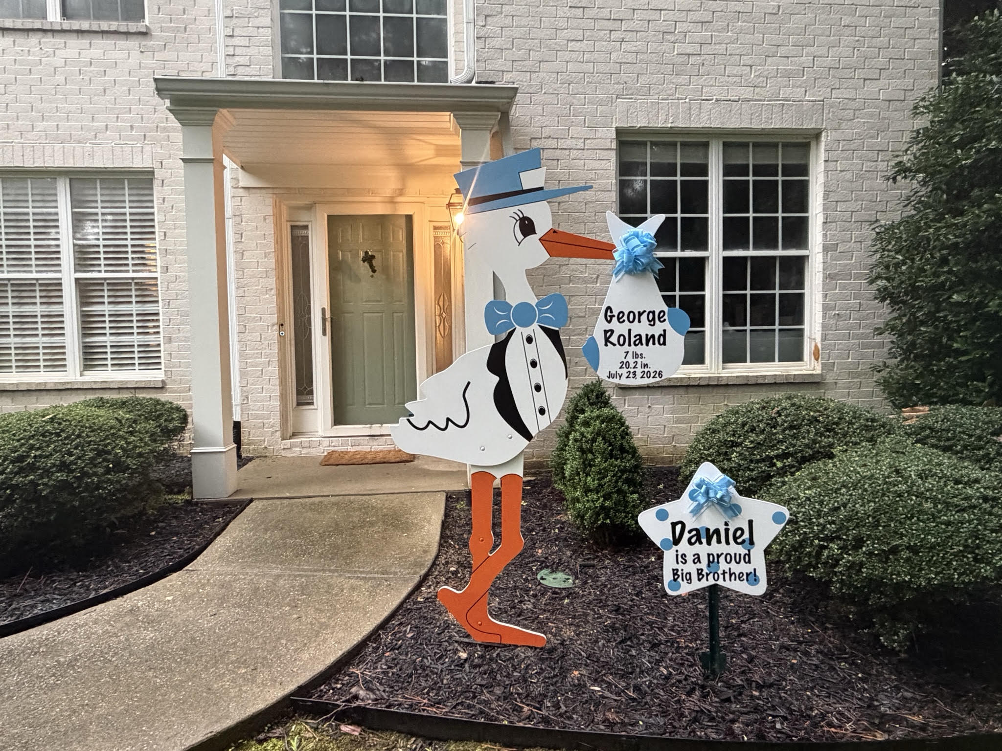 Birth Announcement Stork Sign in Sandy Springs, GA