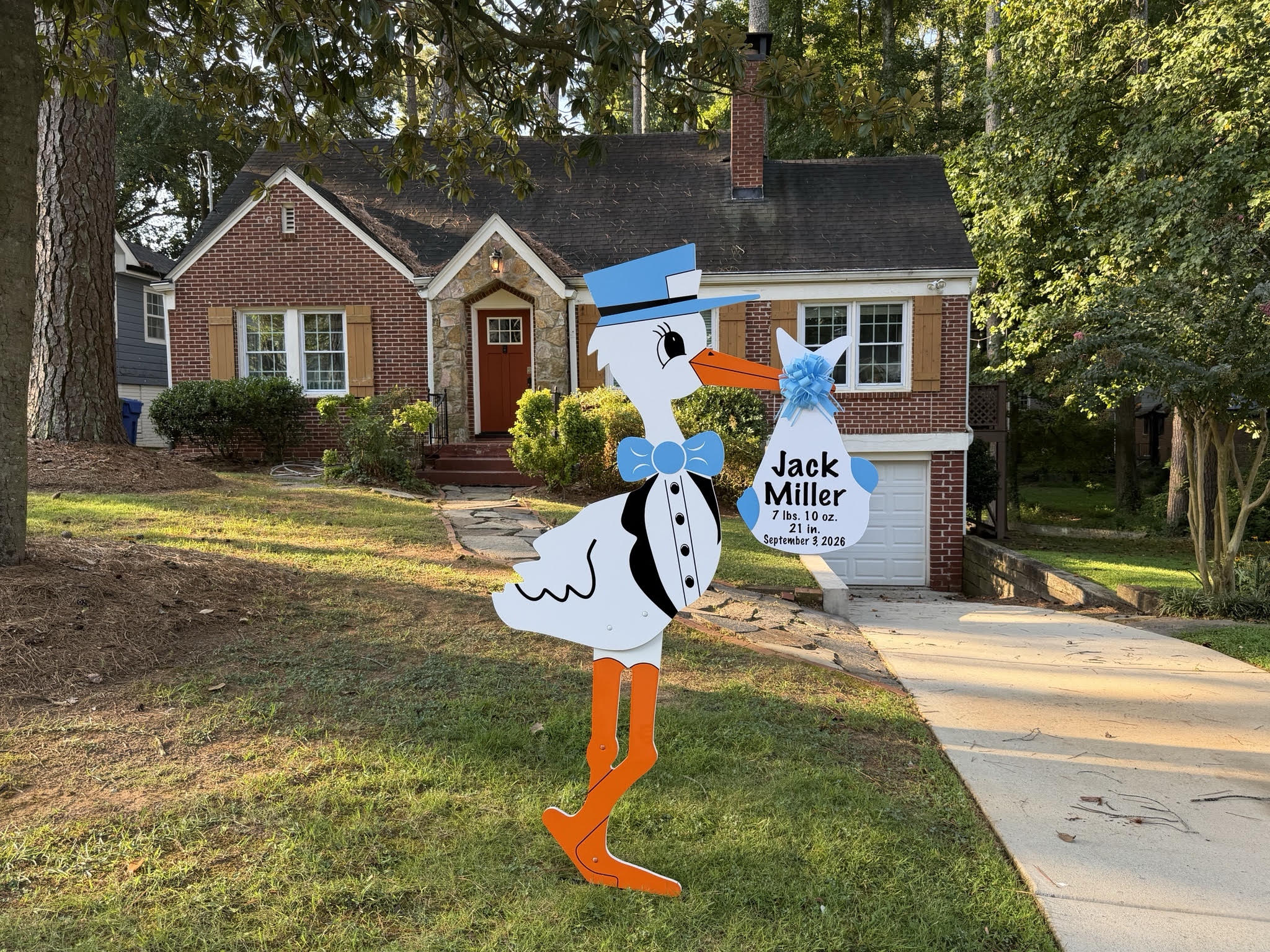 Birth Announcement Stork Sign in Atlanta, GA