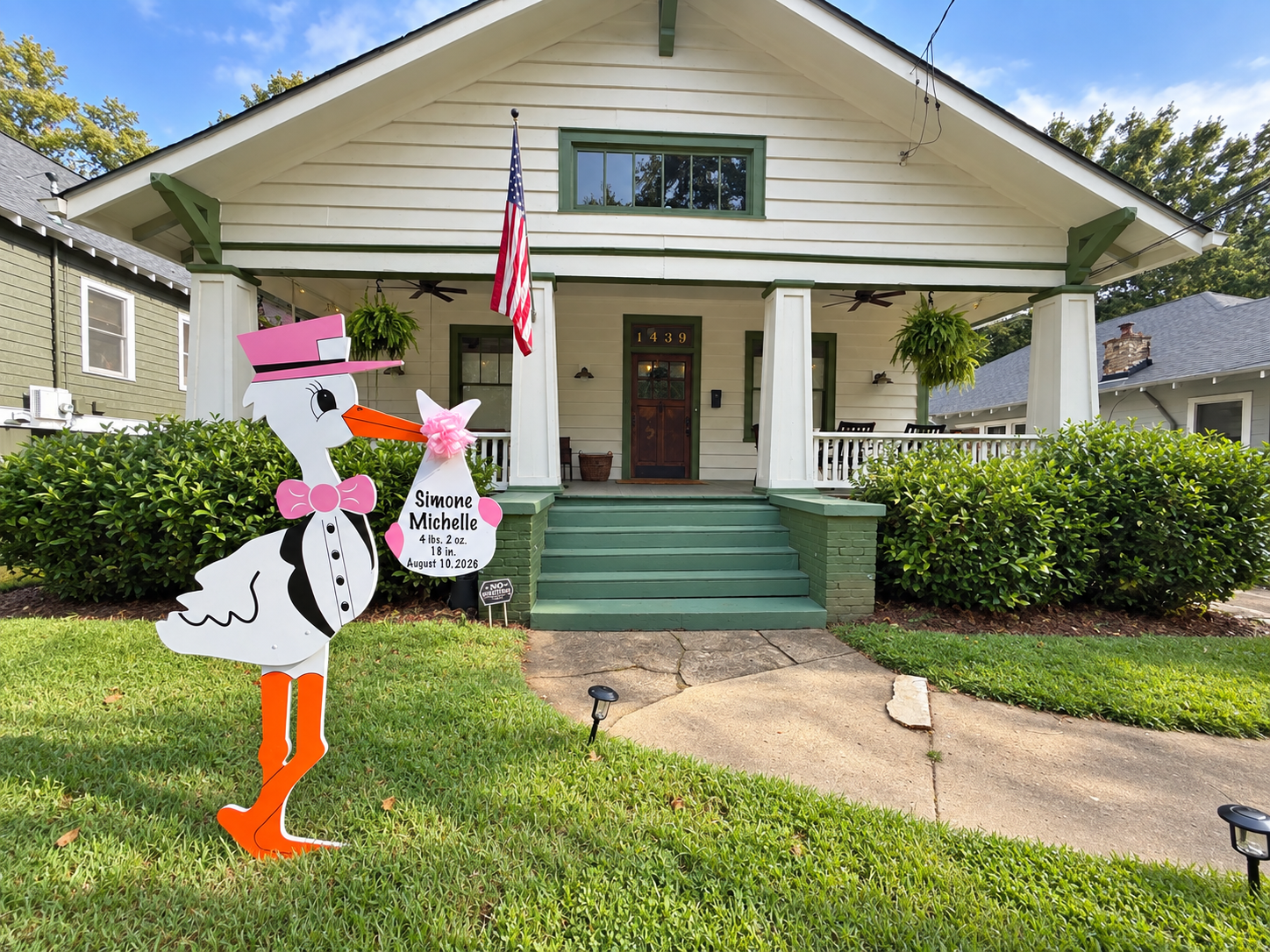 Birth Announcement Stork Sign in Atlanta, GA