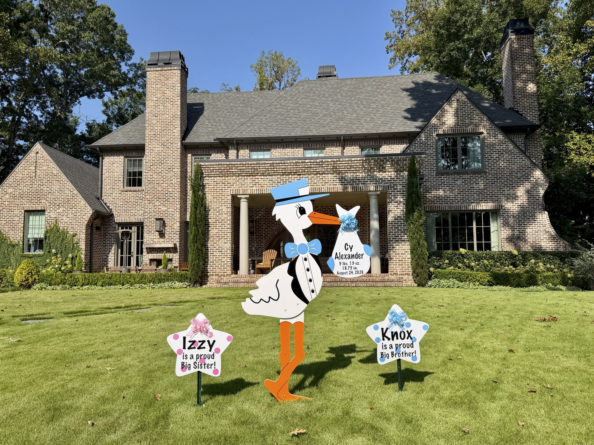 Birth Announcement Stork Sign in Brookhaven, GA