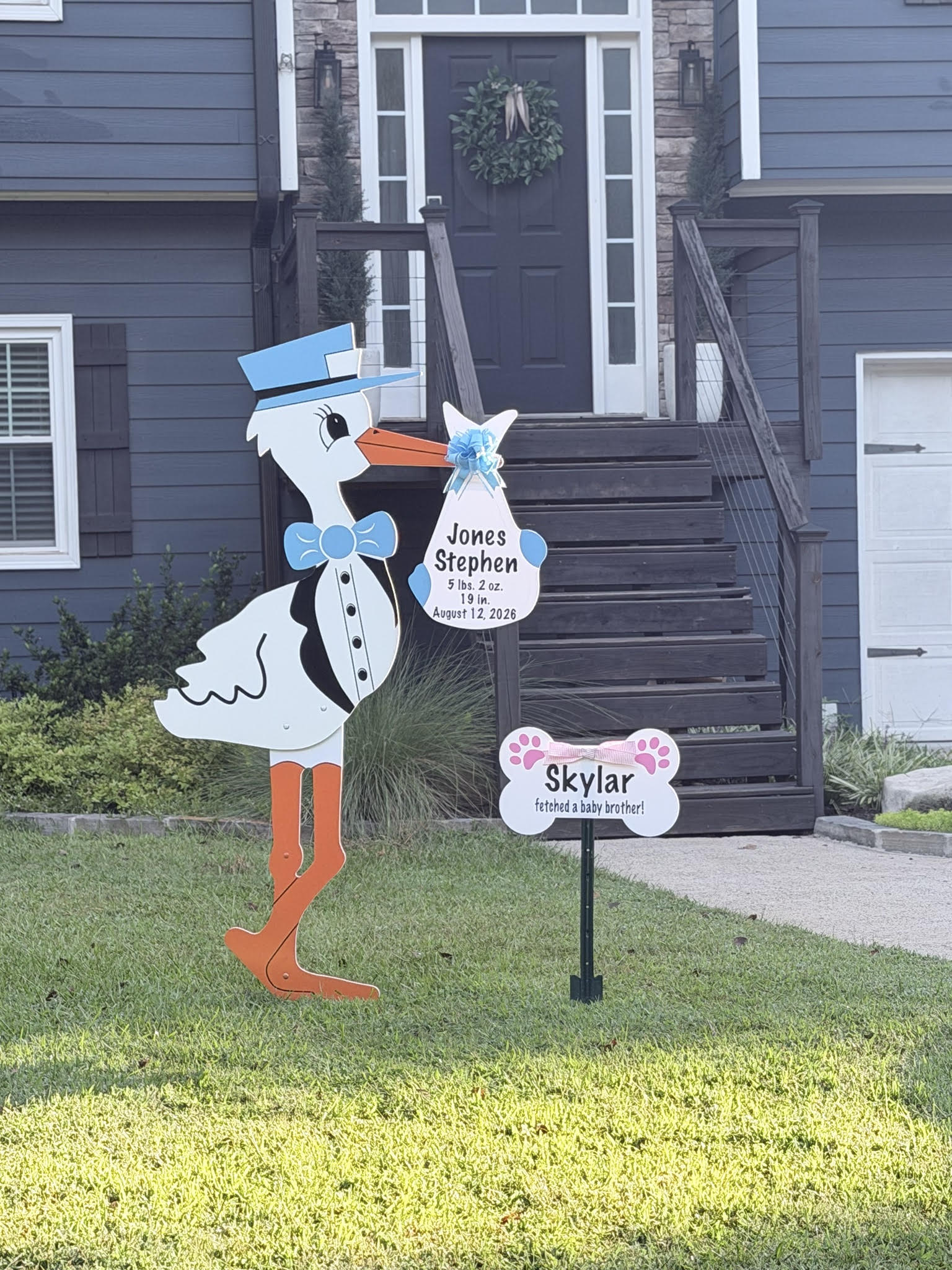 Birth Announcement Stork Sign in Cumming, GA