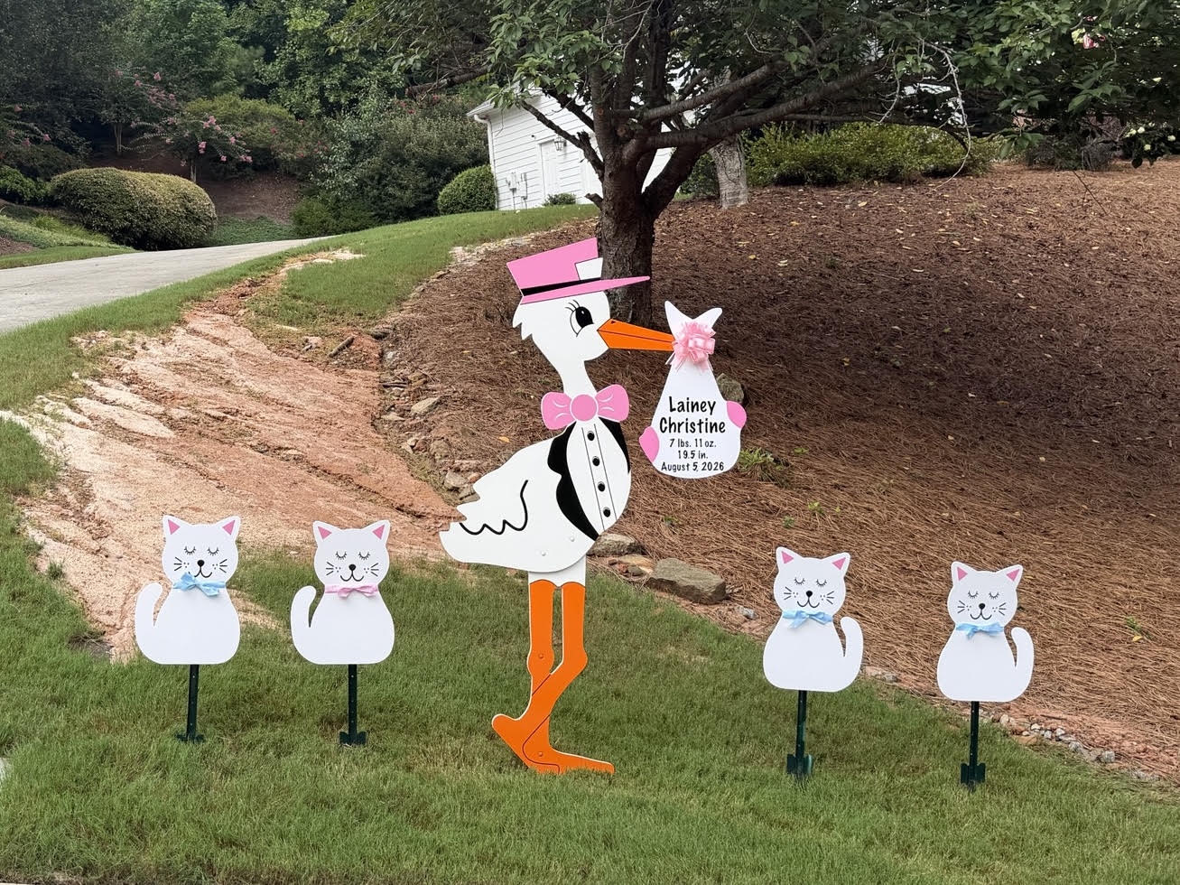Birth Announcement Stork Sign in Mableton, GA