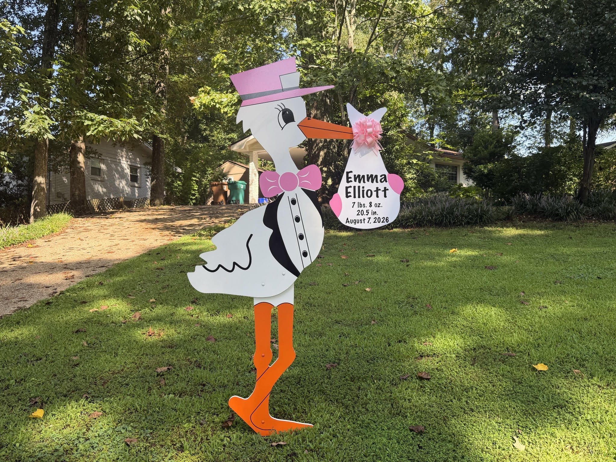Birth Announcement Stork Sign in Smyrna, GA