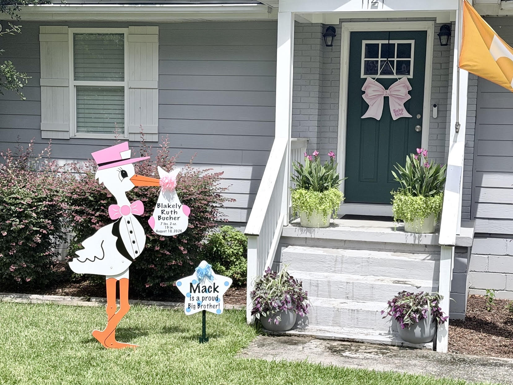 Birth Announcement Stork Sign in Smyrna, GA