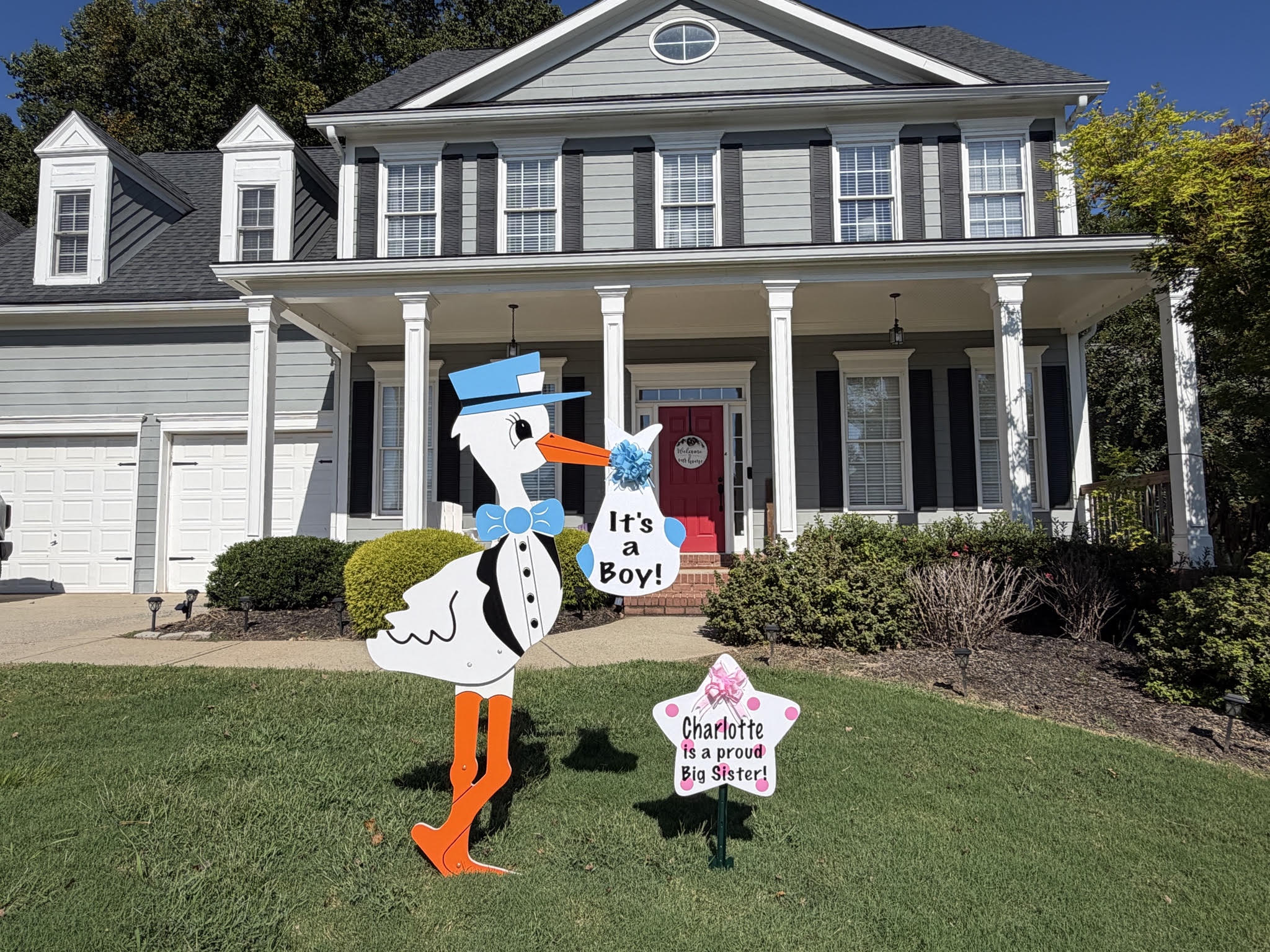 Birth Announcement Stork Sign in Sugar Hill, GA
