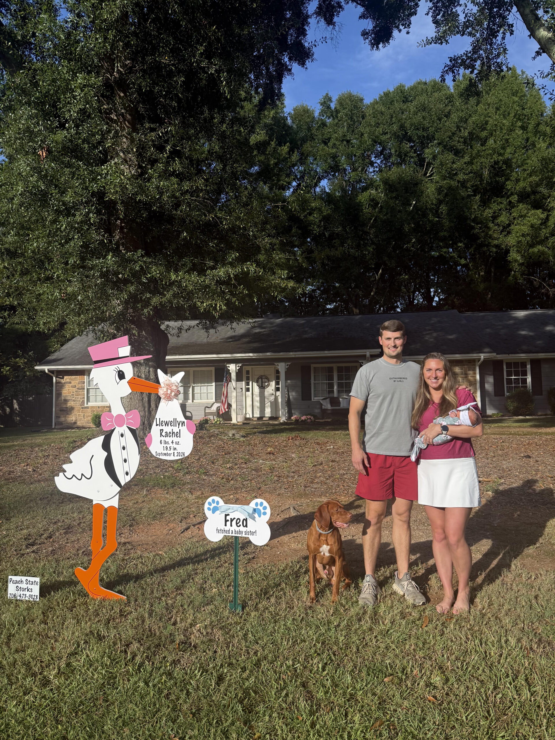 Birth Announcement Stork Sign in Monroe, GA